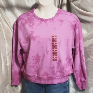 Members Mark. Pink Tye-dyed Patterned Sweatshirt; Crew Neck; Long Sleeve. SZ XL
